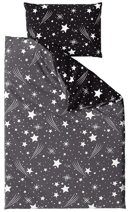 Obliečky z mikrovlákna NOČNÁ OBLOHA čierno-sivé Rozmer obliečky: 2 ks 70 x 90 cm | 200 x 220 cm