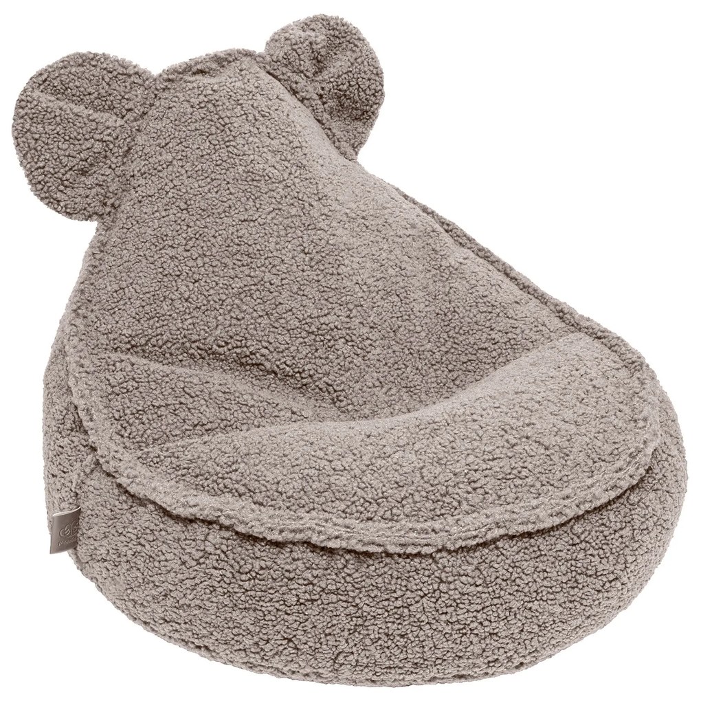 Bearly Sedací vak s uškami Teddy Light Grey