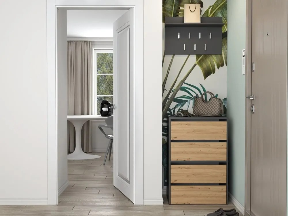 Botník MODO 88 cm antracit/dub remeselný