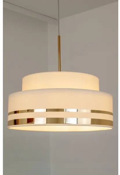 Luster na lanku TAMI 1xE27/60W/230V pr. 40 cm béžová/zlatá
