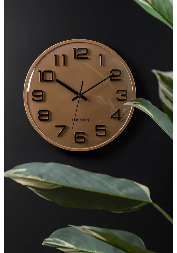 Karlsson 6022GD dizajnové nástenné hodiny zlatá, pr. 30 cm