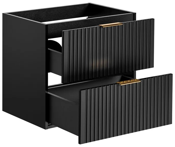 Závěsná skříňka pod umyvadlo Casad II s deskou 80 cm černá