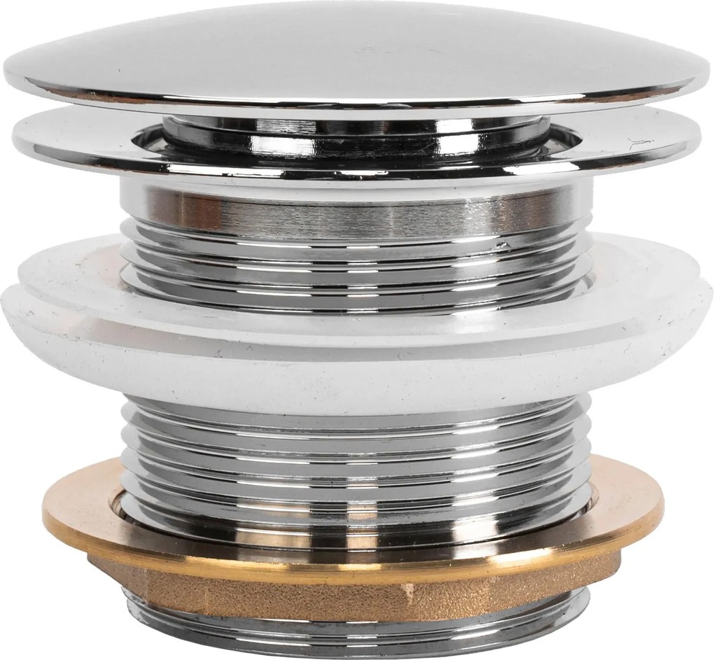 Rea Rea, univerzálna vaňová odtoková zátka typu Click-Clack 6cm, bez prepadu, chrómová, REA-W2013