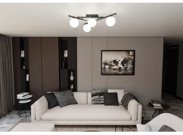 Stropné svietidlo SMART 4xE14/10W/230V čierna/biela