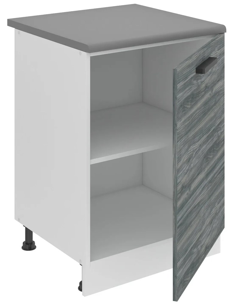 Kuchynská skrinka Belini Premium Full Version spodná 60 cm šedý antracit Glamour Wood s pracovnou doskou