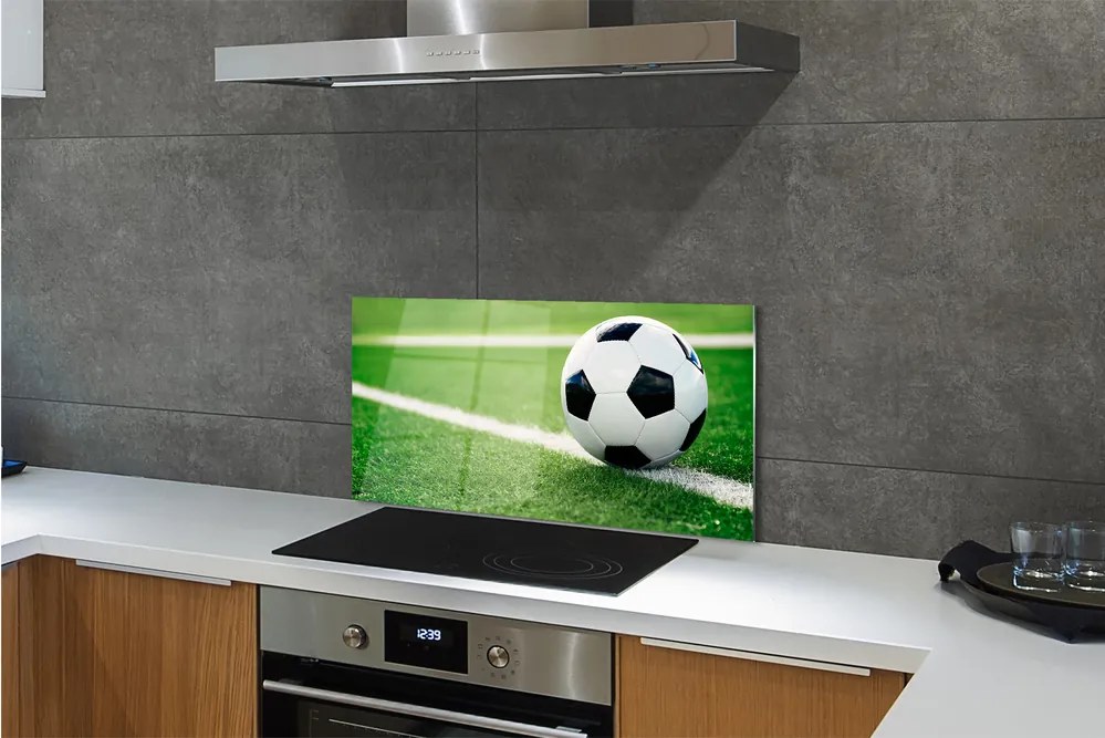 Sklenený obklad do kuchyne futbalový trávnik 100x50 cm