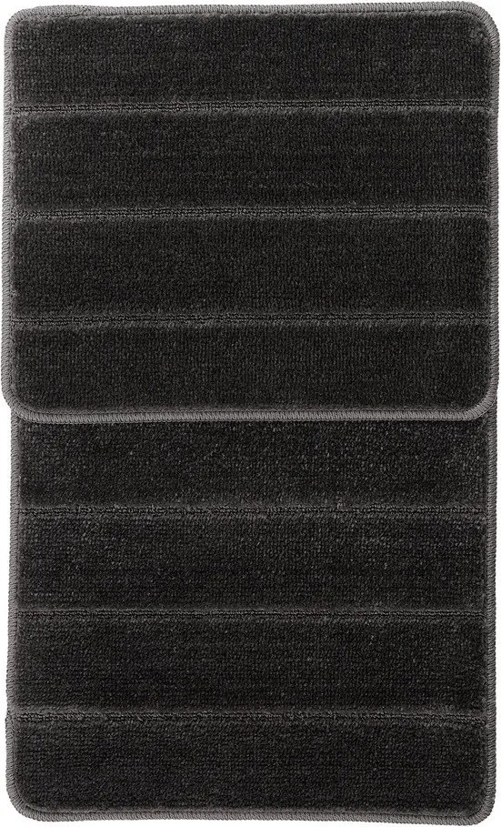 Antracitové kúpeľňové predložky v súprave 2 ks 50x80 cm Yeni Cizgli – Foutastic