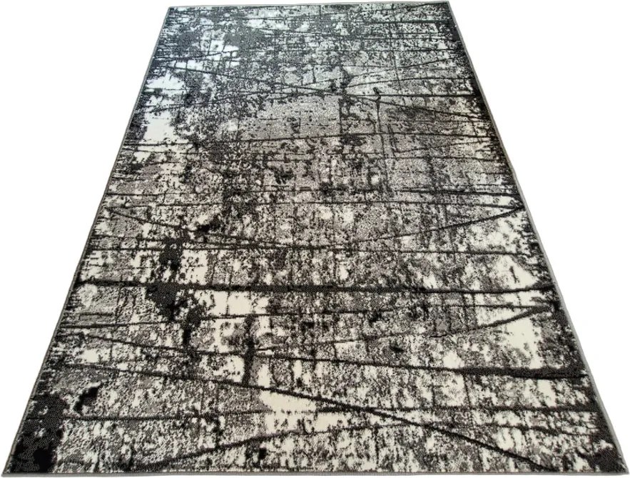 Klasický sivý koberec Shiraz BCF s bodkovaným vzorom Rozmer: 100x190 cm