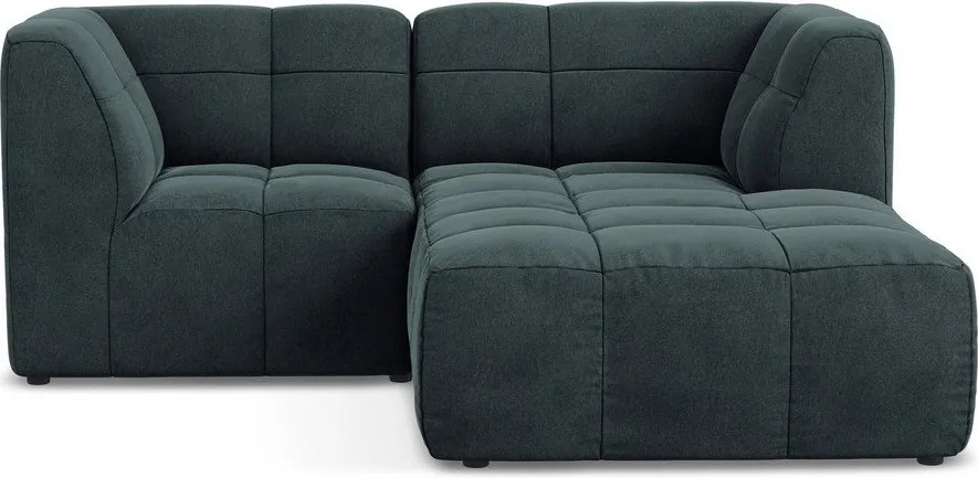 Modrá zamatová rohová pohovka (pravý roh/s leňoškou) Aloha – Makamii