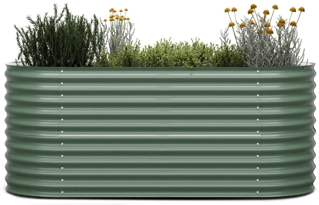 High Grow, vyvýšený záhon, 200 x 80 x 100 cm, z vlnitého oceľového plechu, jednoduchá montáž, odolný voči hrdzi a mrazu