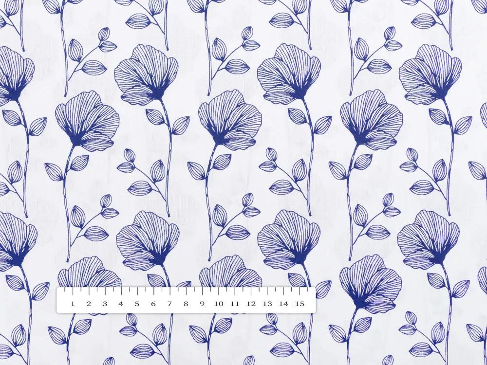 Biante Bavlnená obliečka na vankúš Sandra SA-254 Modré poľné kvety 35 x 45 cm