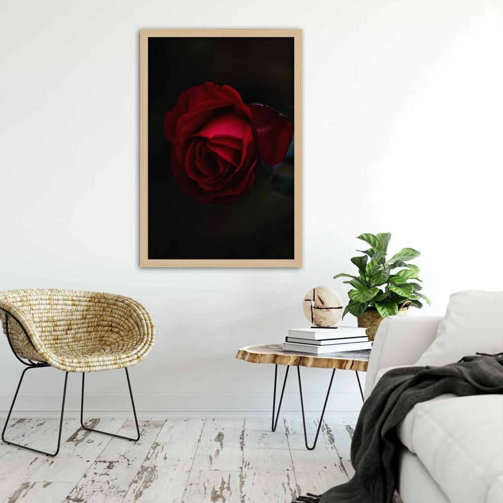 Gario Plagát Červená ruža v noci Farba rámu: Bez rámu, Rozmery: 30 x 45 cm