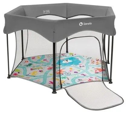 Lionelo - Hracia ohrádka ROEL PLUS Sivá Viacfarebná