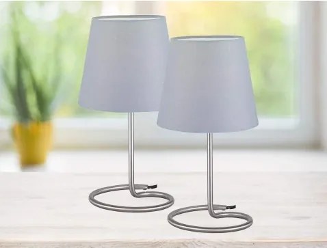 Stolná lampička - set 2 ks Twin, šedá%