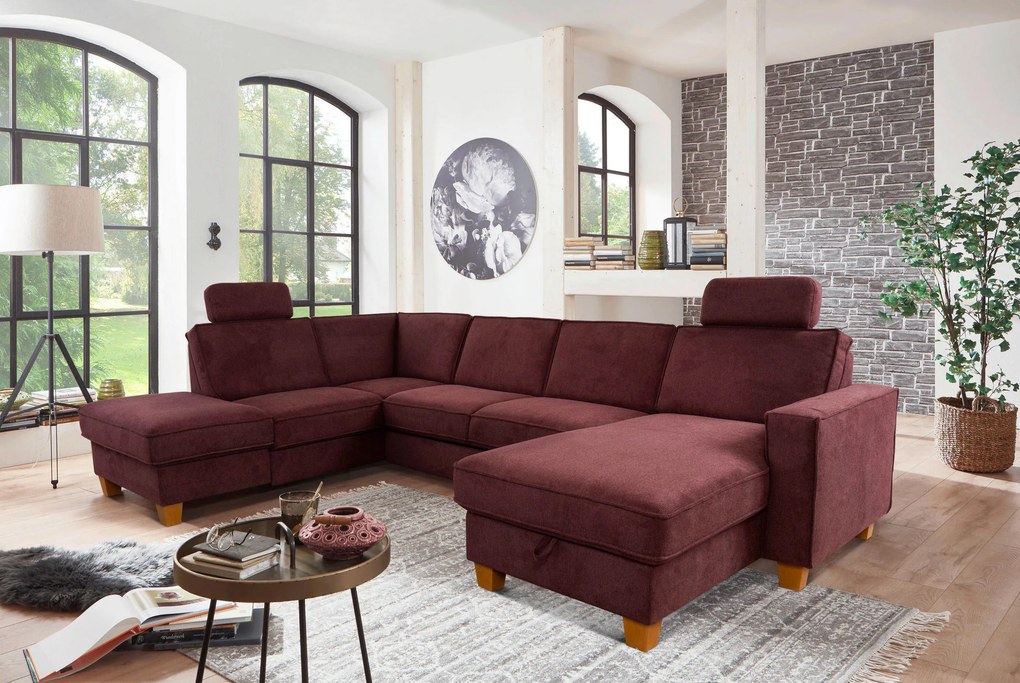 XXXLutz SEDACIA SÚPRAVA, textil, tmavočervená Sit & More - Sedačky - 000144005838