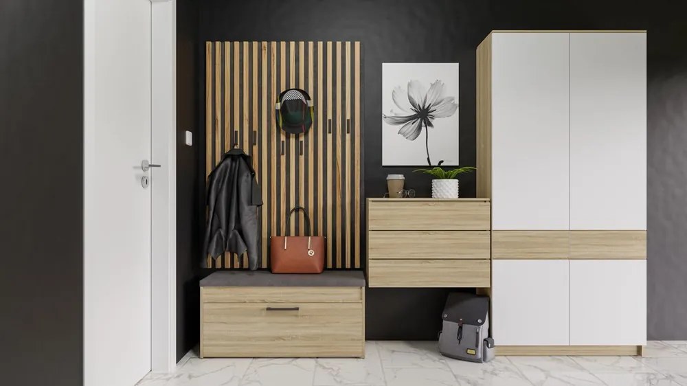 Botník (skrinka na topánky) Puntuable 1 (dub sonoma). Akcia -19%. Vlastná spoľahlivá doprava až k Vám domov. 1132601