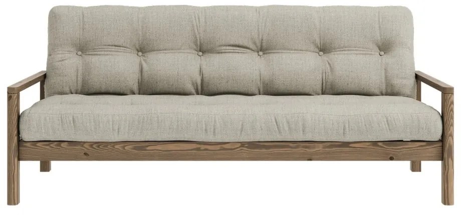 Béžová ľanová rozkladacia pohovka 205 cm Knob – Karup Design