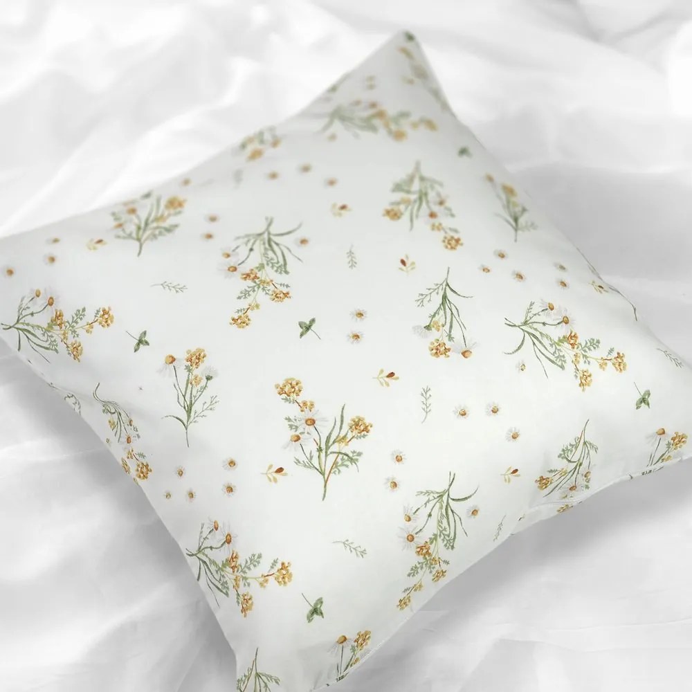 Polášek Bavlnená obliečka na vankúšik - kvetinová harmónia sivá | 70 x 90 cm