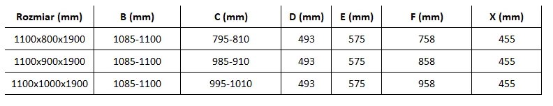 Mexen Omega, 3-stenový sprchovací kút s posuvnými dverami 110 (dvere) x 90 (stena) x 190 cm, 8mm číre sklo, chrómový profil + biela sprchová vanička SLIM, 825-110-090-01-00-3S-4010