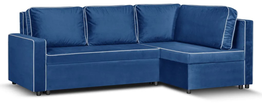 Rohová sedacia súprava s funkciou spania MIMI Námornícka modrá/biela