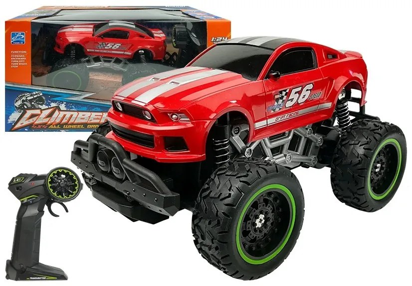 LEAN TOYS Terénne auto na diaľkové ovládanie 1:24 RC - červené