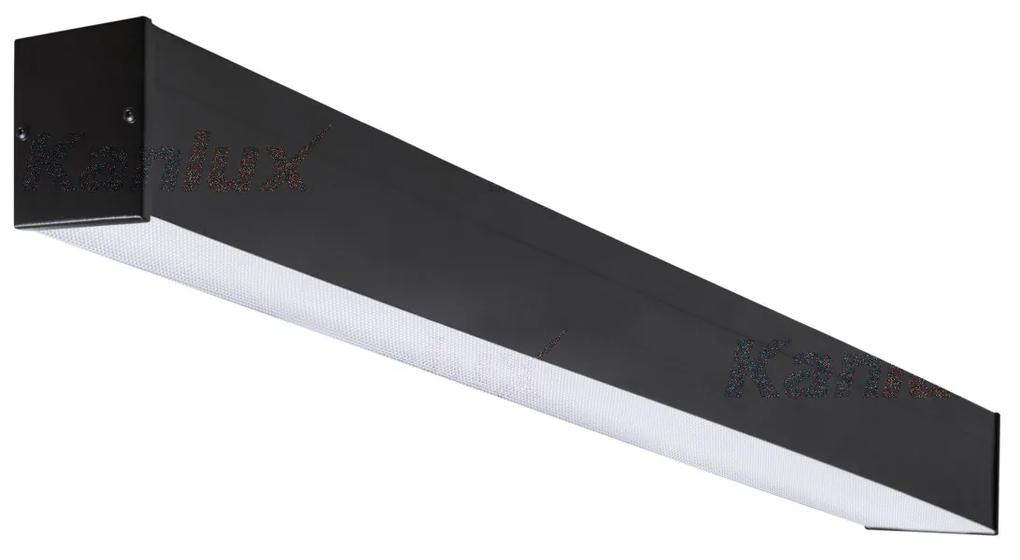 KANLUX Stropné osvetlenie pre LED trubice T8 AMADEUS, 1xG13, 36W, 124x6, 9x6cm, čierne, mikroprizmatický di