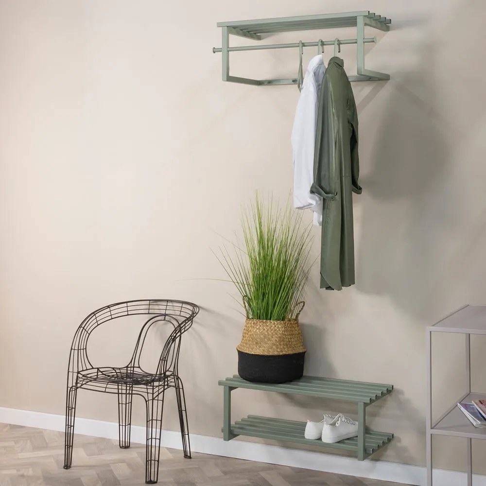 Sivozelená kovová závesná skrinka na topánky 71x26x34 cm Marco – Spinder Design