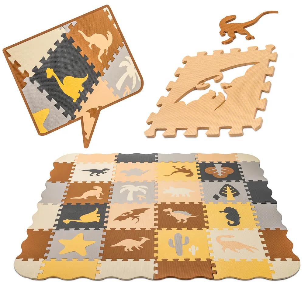 KIK KX5421 Pěnová podložka na puzzle / ohrádka 36el. dinosauři 143cm x 143cm x1cm AKCE