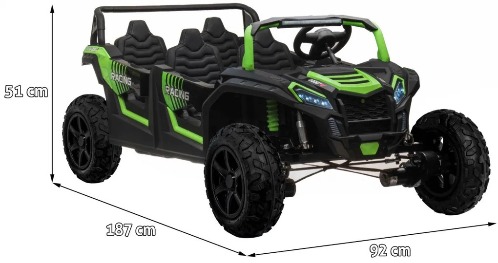 RAMIZ Vozidlo 4-osobové Buggy ATV RACING UTV2000 A033.LIION - zelené
