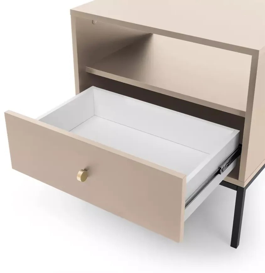 Nočný stolík Mono II 54 cm béžový/čierny