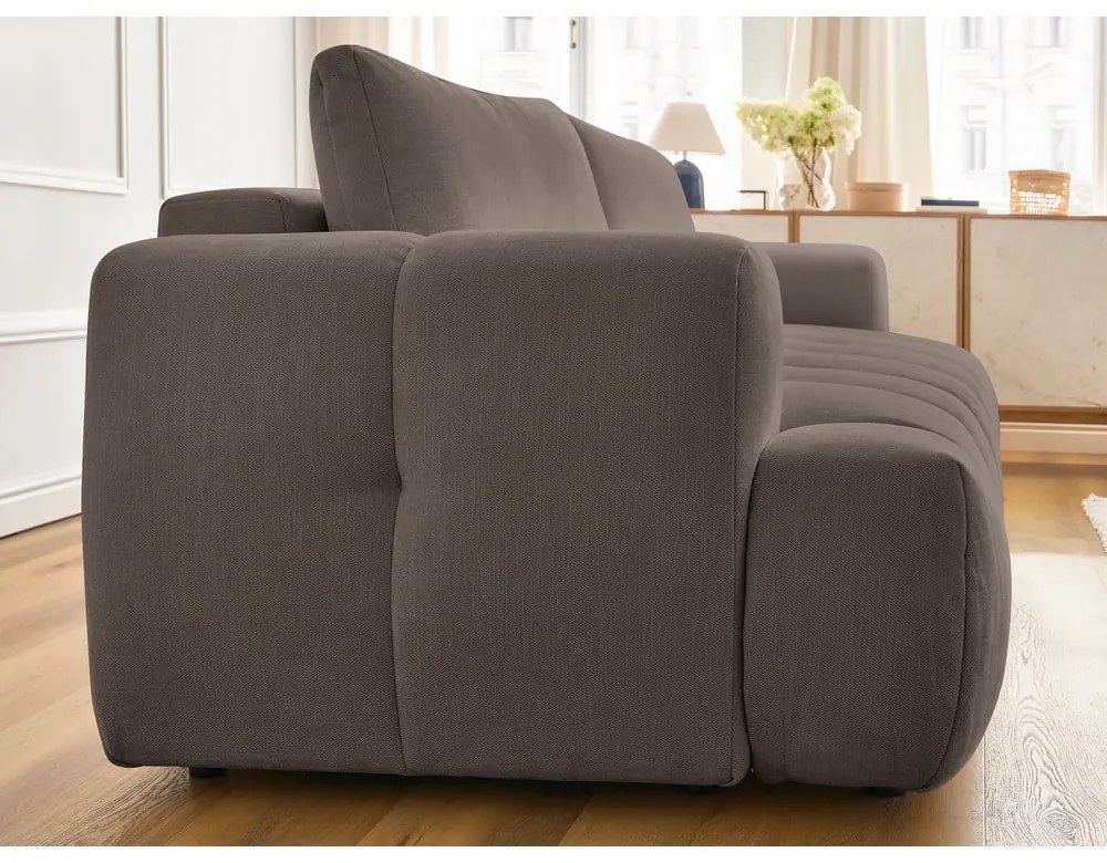 Taupe rozkladacia/s úložným priestorom pohovka 251 cm Fuji – Bobochic Paris