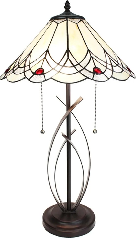 Stolná lampa Tiffany Red Dot - 39x69 cm E27/max 2x60W