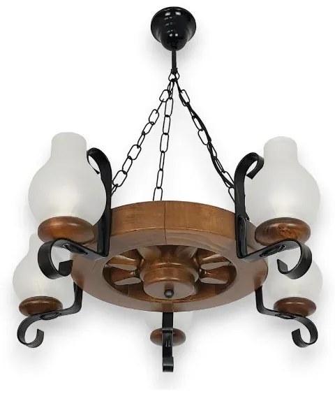 Brilagi - Luster na reťazi ROATA 5xE14/40W/230V pr. 50 cm buk/orech