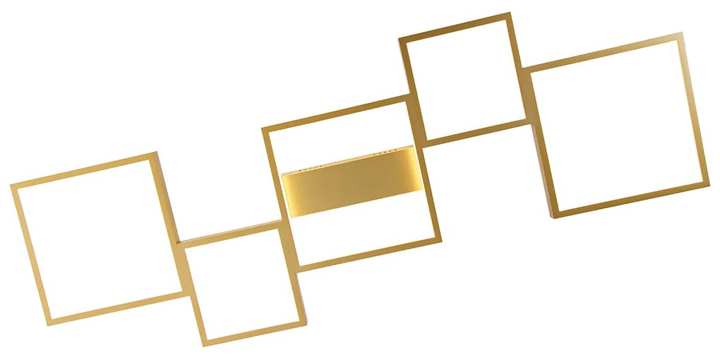 Stropné svietidlo zlaté vrátane LED 3-stupňový stmievač 5-svetlo - Lejo