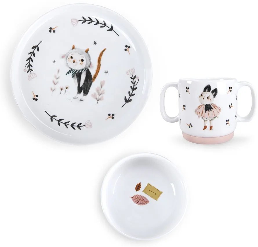 Porcelánová detská jedálenská súprava 3 ks Après la Pluie – Moulin Roty
