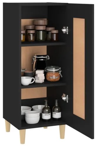 vidaXL Komoda čierna 34,5x34x90 cm spracované drevo-