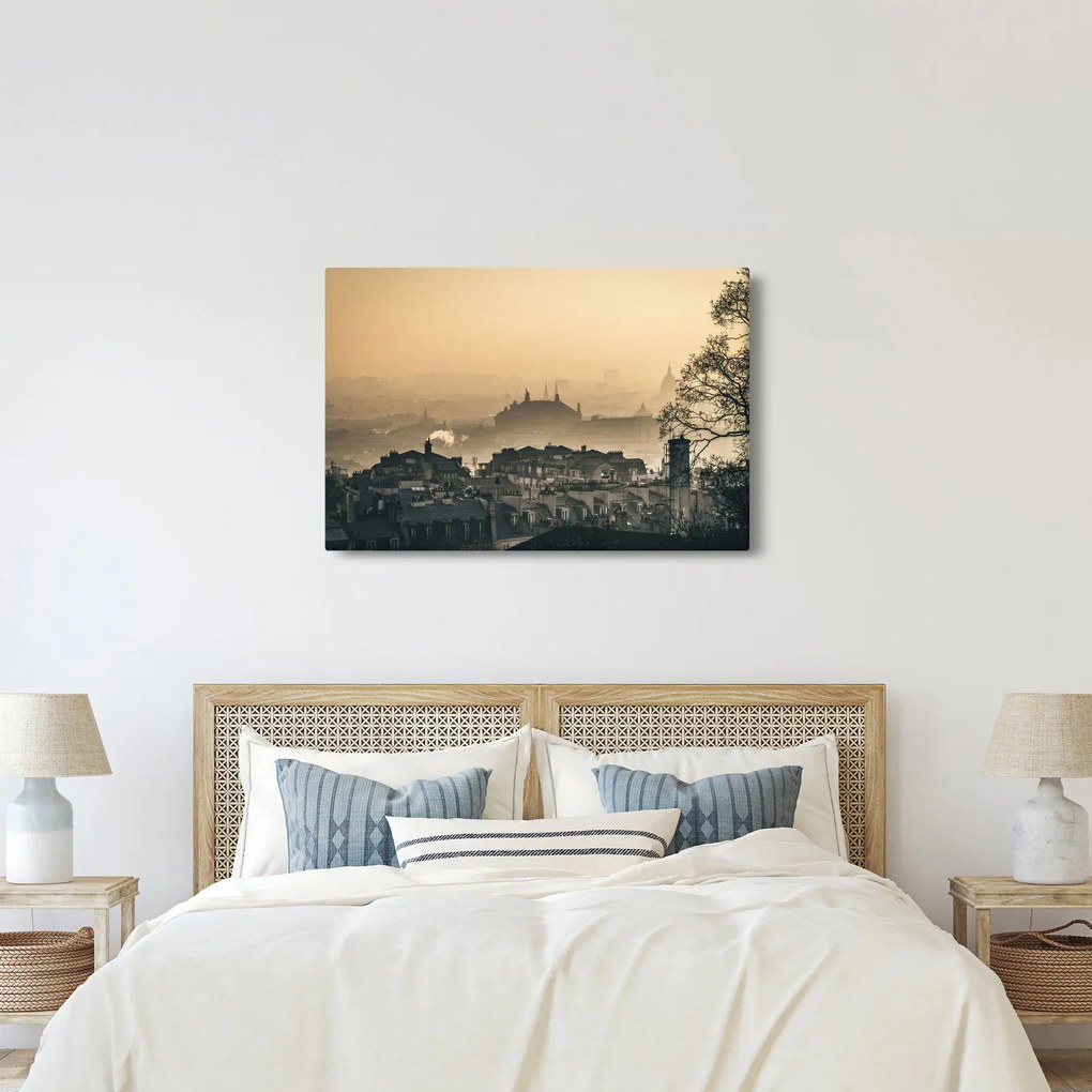 Obraz - Mesto pod hmlou (90x60 cm)