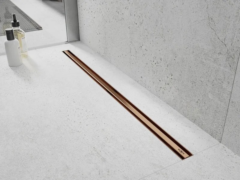 Mexen Flat 360° Slim sprchový žľab 120 cm, medená matná, 1C41120
