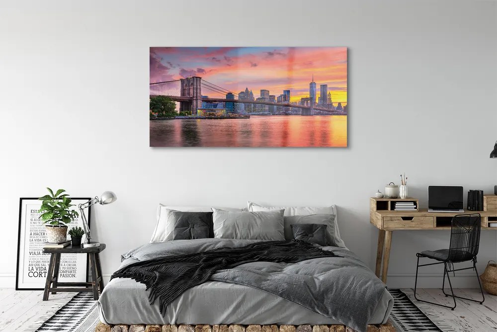 Obraz na akrylátovom skle Most sunrise 140x70 cm