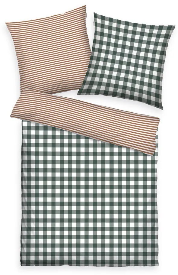 Tom Tailor Flanelové obliečky Tom Tailor Karo&Streifen 140x200/70x90cm