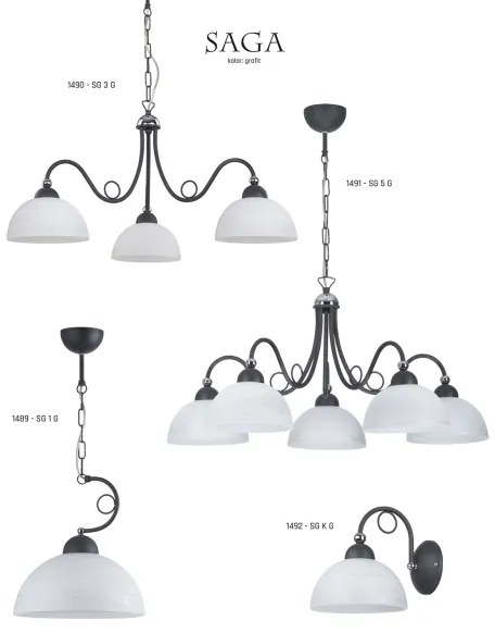 Jupiter 1491 - Luster na reťazi SAGA 5xE27/60W/230V