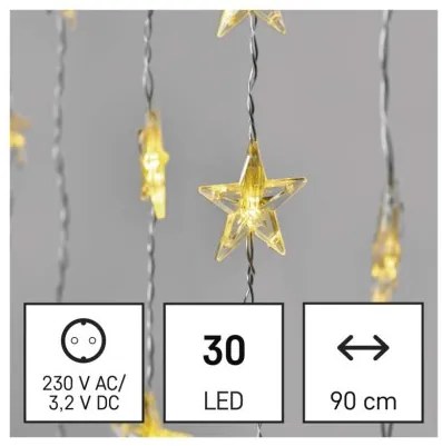 EMOS LED vonkajšie vianočné osvetlenie STAR LIGHTS, 30xLED, teplá biela, 120×90cm, časovač