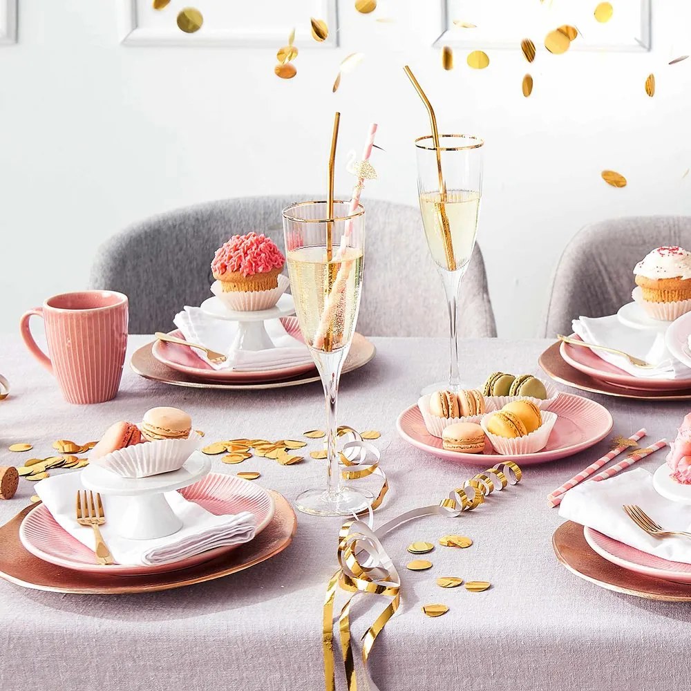 GOLDEN TWENTIES Poháre na sekt so zlatým okrajom
