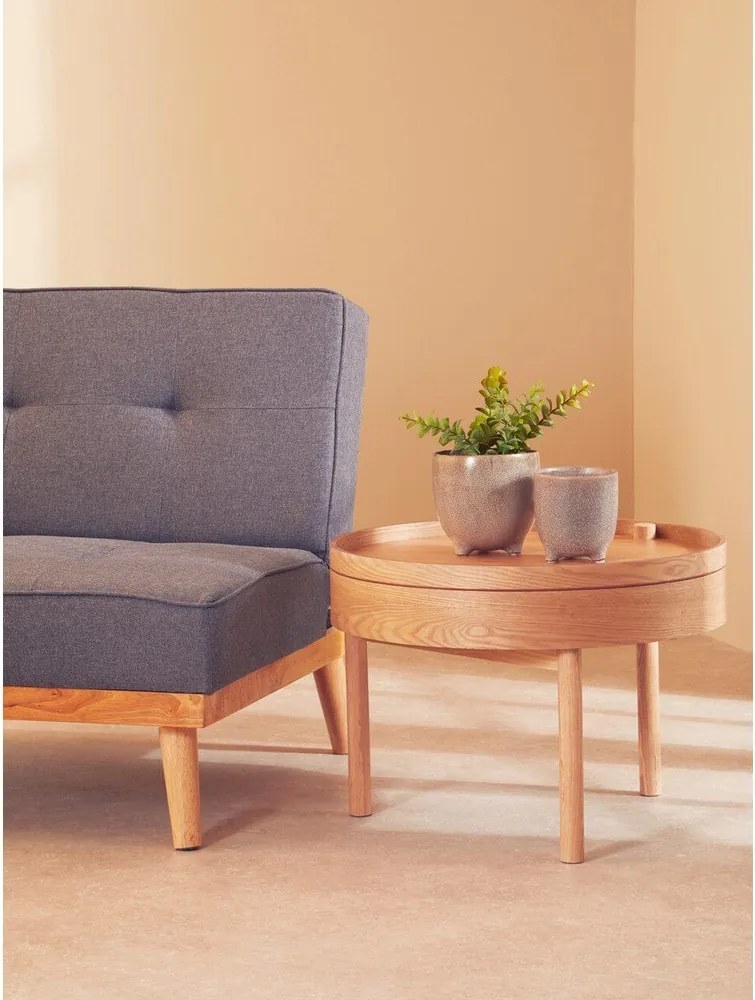 Okrúhly odkladací stolík v dekore borovice ø 60 cm Viborg – Premier Housewares