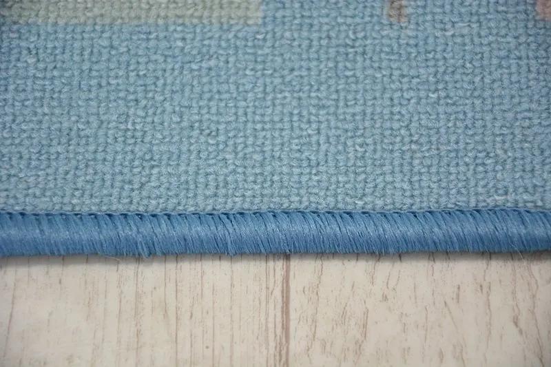 styldomova Detský modrý koberec protišmykový LOKO líška
