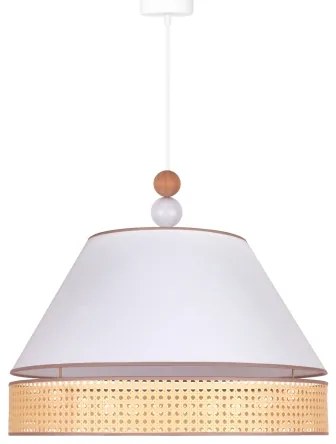Duolla - Luster na lanku AVIGNON 1xE27/15W/230V pr. 60 cm biela/ratan