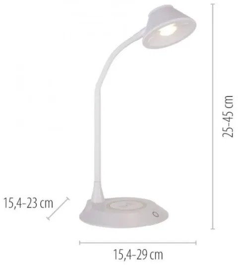 JUST LIGHT. 14414-16 -LED stmievateľná stolná lampa s nabíjaním PUCKI LED/4,5W/230V biela