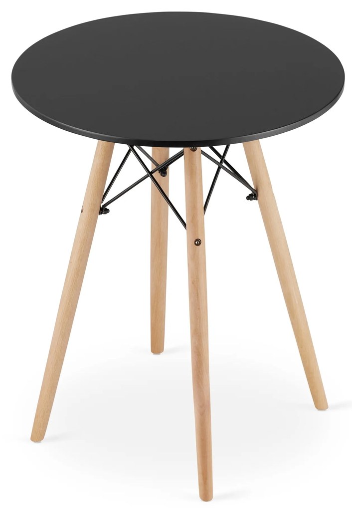 Jedálenský stôl TODI v škandinávskom štýle okrúhly - čierny (60cm)