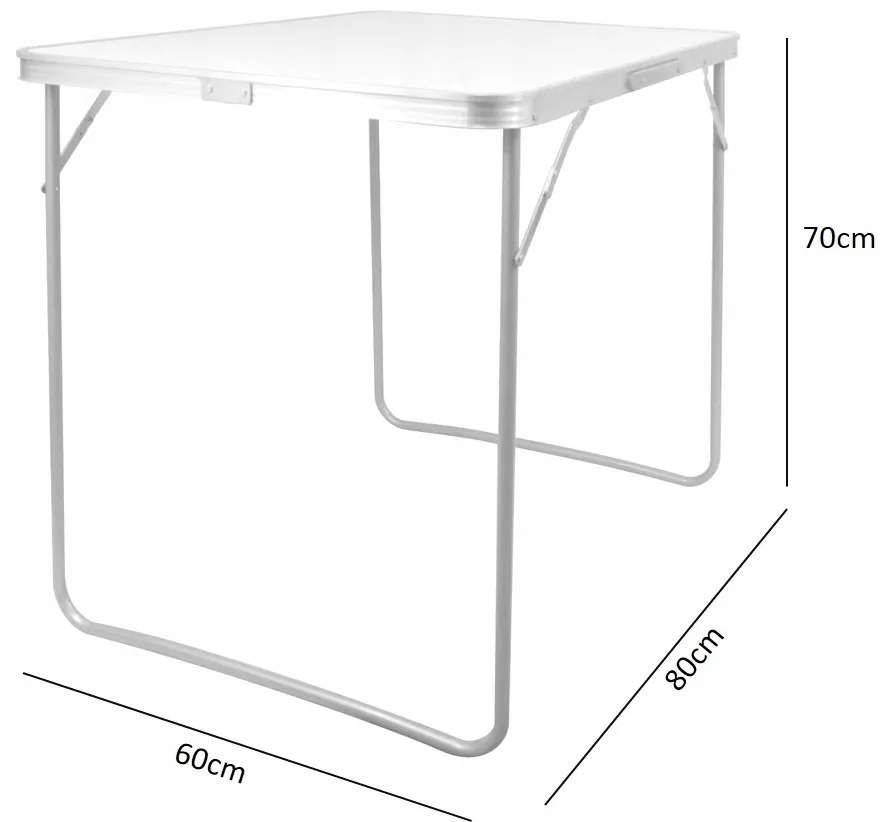 Skládací turistický stůl LUDGE 80 cm bílý