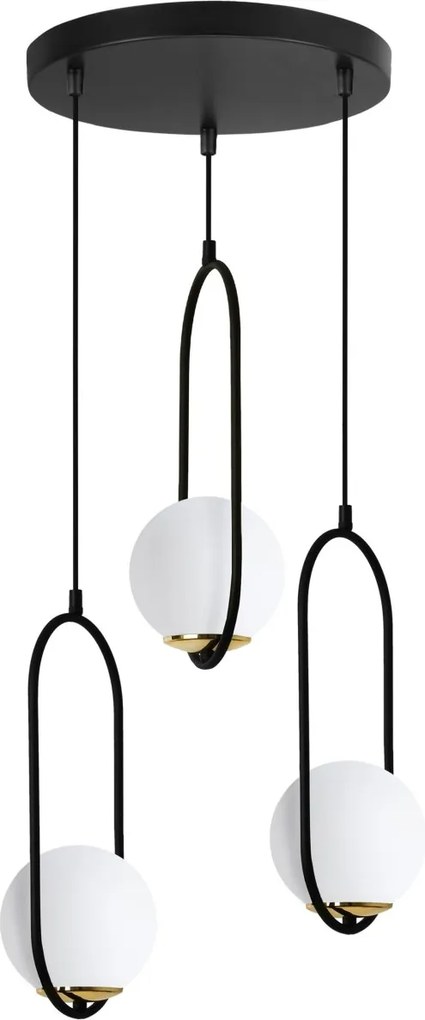Závesné svietidlo Florence, 3x biele sklenené tienidlo, b/g, o, U